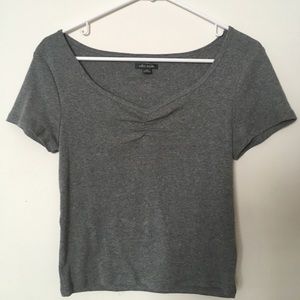 Gray crop top